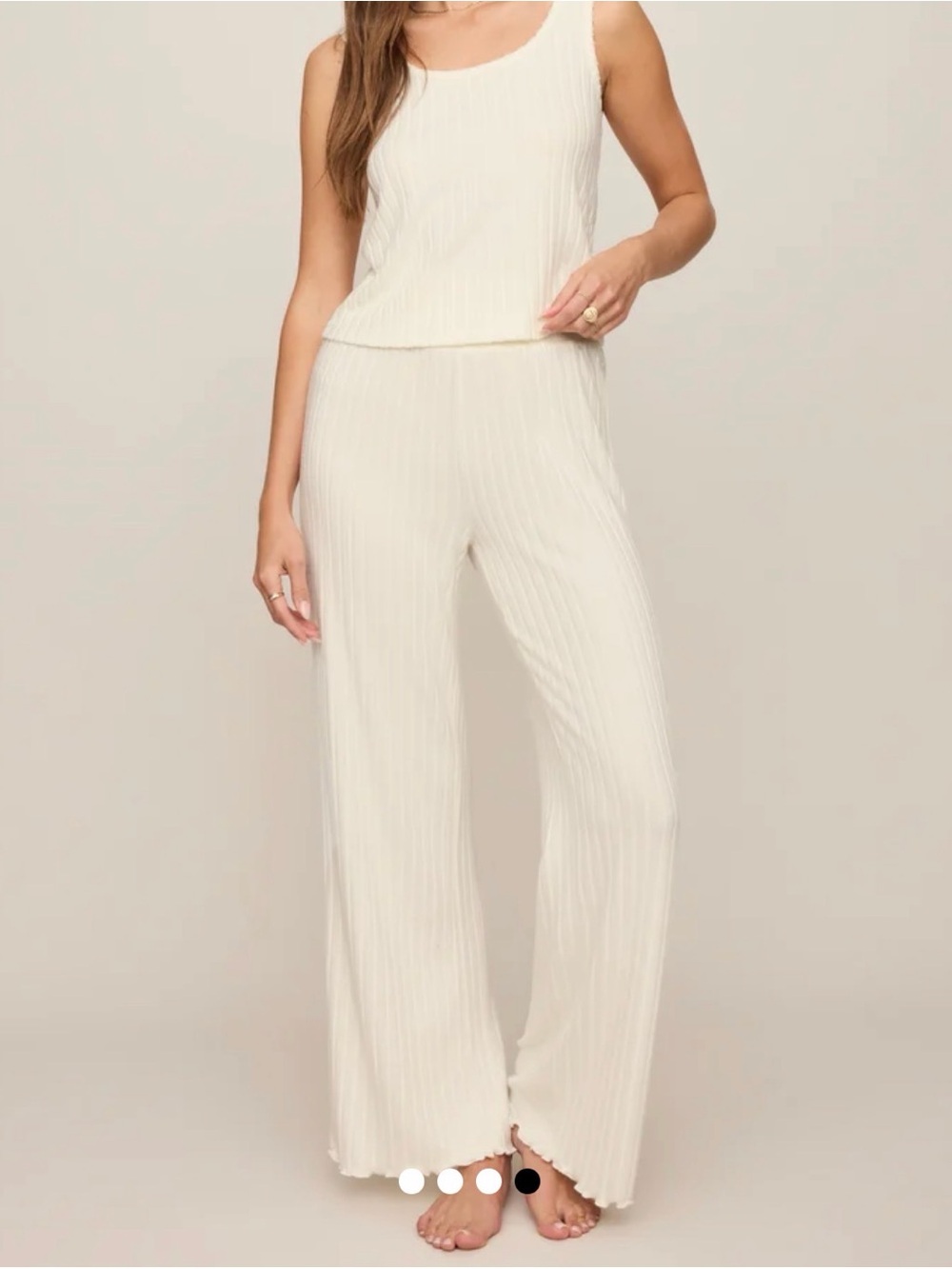 Z Supply DAWN SMOCKED SILKY RIB PANT lounge BONE